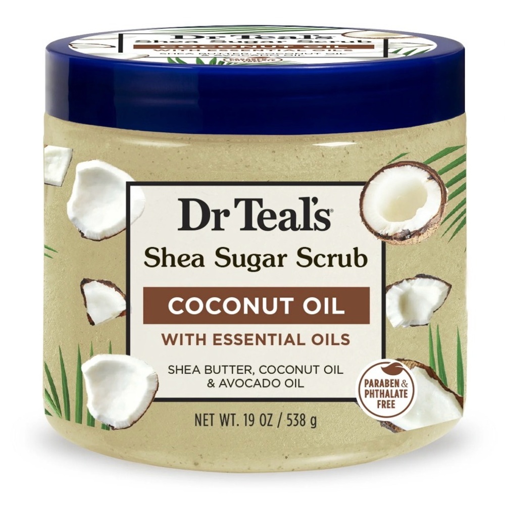 Dr Teal's Shea Sugar Body Scrub, Coconut Oil with Essential Oils, 19 oz
